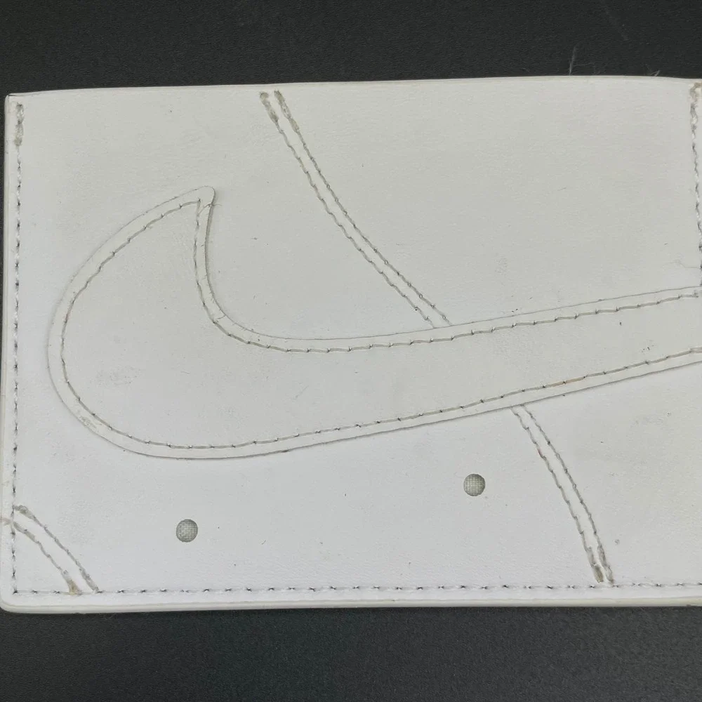 Nike Air Force 1 Card Holder Wallet Men White‎ Leather Swoosh Logo Slim